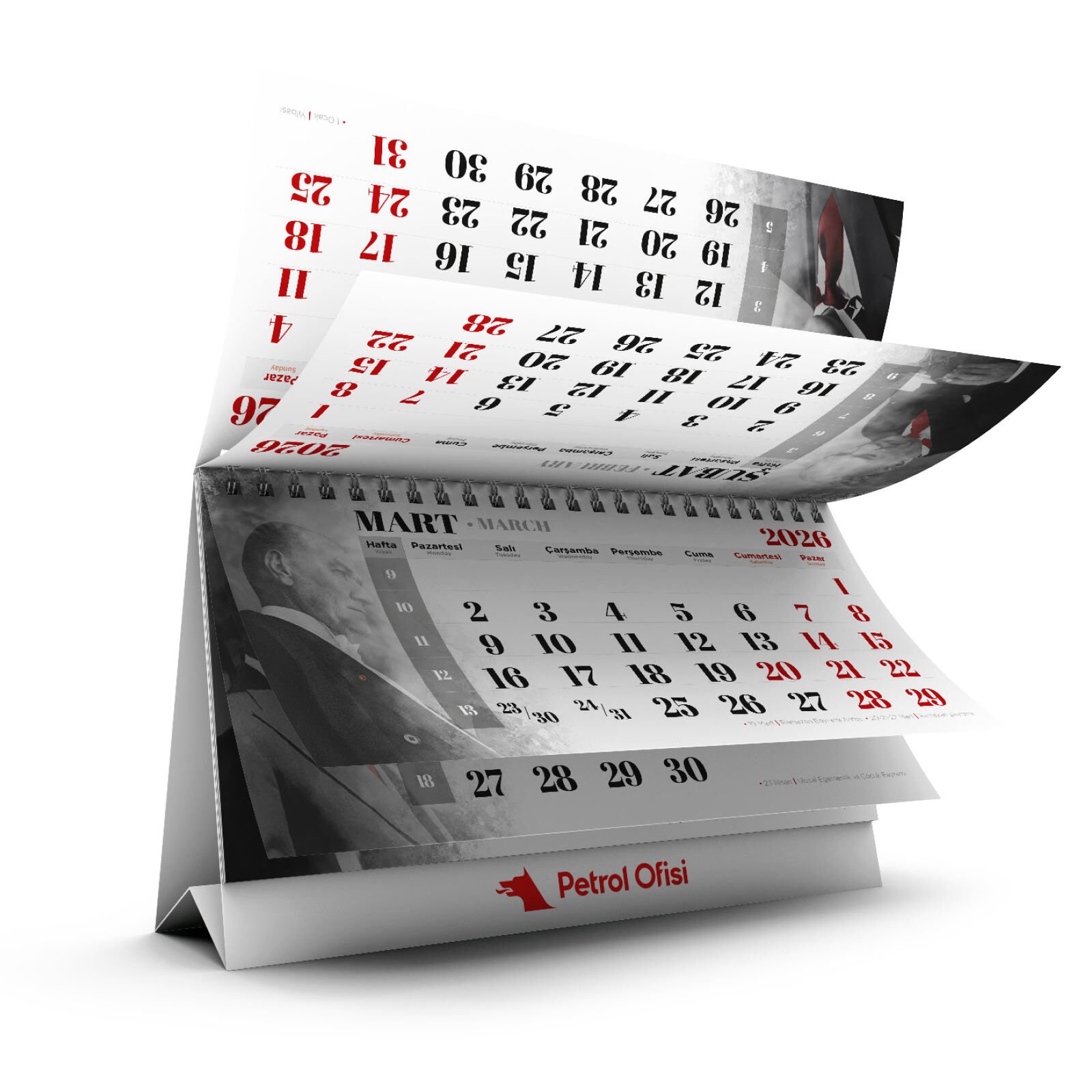 Atatürk Üçgen Masa Takvimi