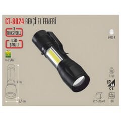 Police Şarjlı Ledli Cep El Feneri