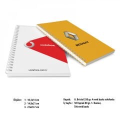 Yandan Spiralli Karton Defter