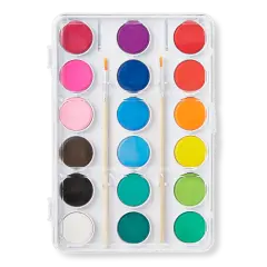 2 Fırçalı ve 18 Renkli Sulu Boya Paleti Seti