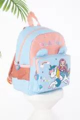 Kız Çocuk Bebe Mavi Çocuk Sırt Çantası