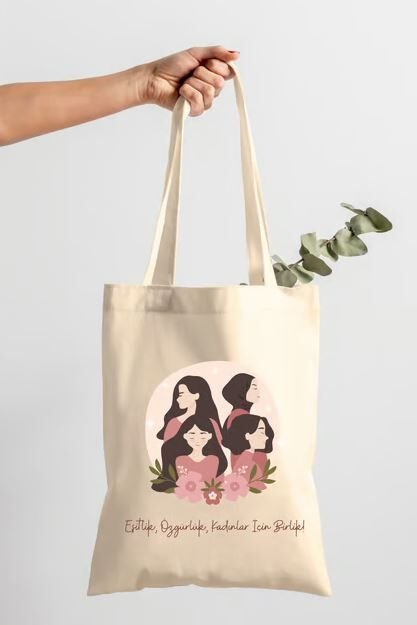 Kadınlar Günü Temalı Bez Çanta