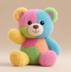 Renkli Kabarık Oyuncak Ayı