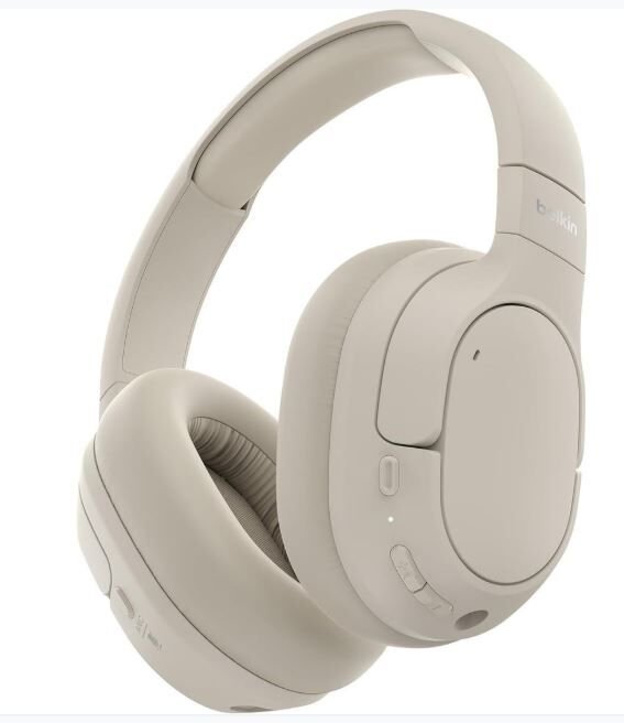Belkin SoundForm Isolate Noise Cancelling Kablosuz Bluetooth kulaklık, Kum rengi