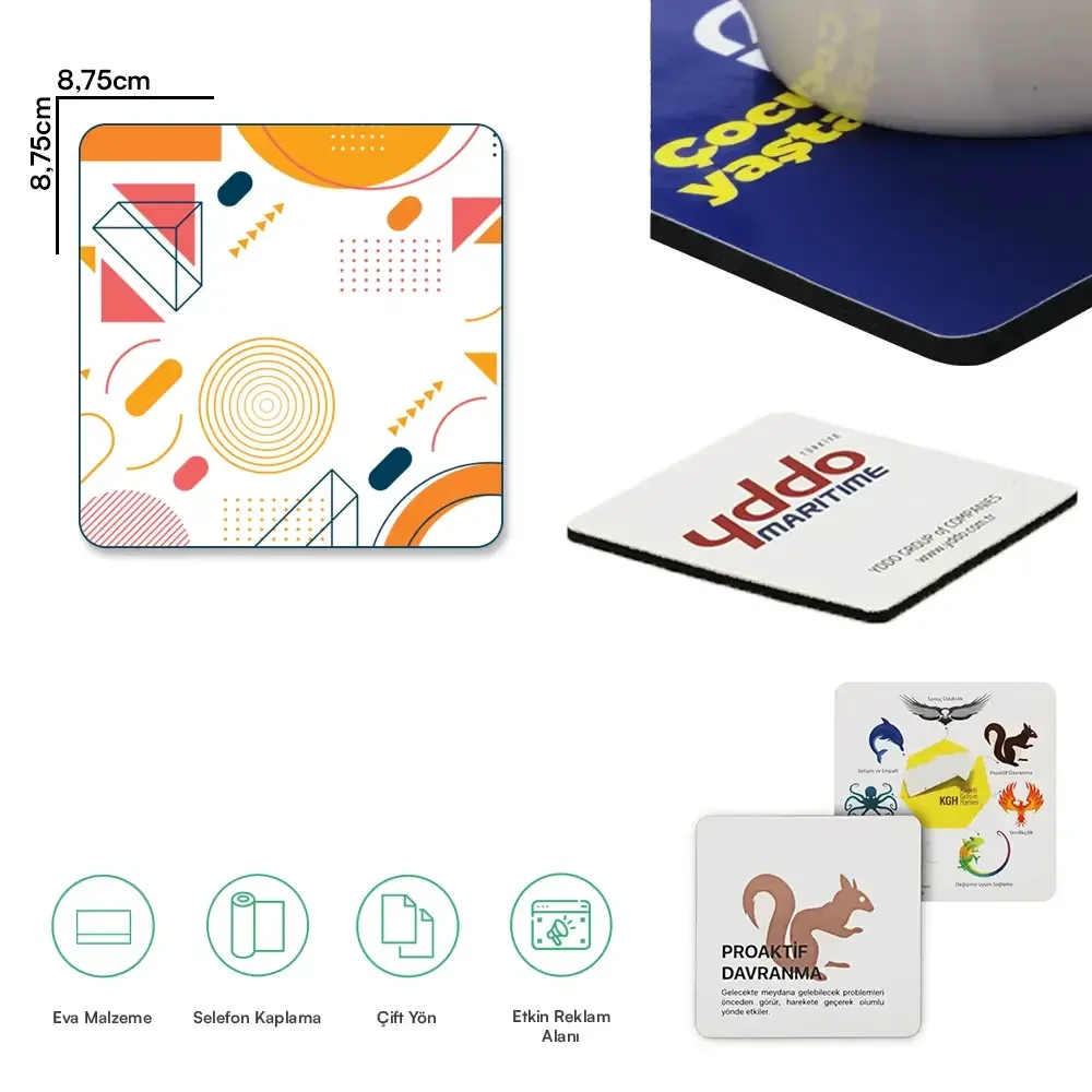 Özel Üretim Sıvamalı Eva Bardak Altlığı