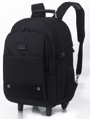 Classone Travel Serisi Tekerlekli Trolley 17,3,15,6,14 Uyumlu Sırt Laptop Çantası – Siyah