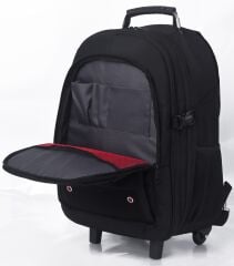 Classone Travel Serisi Tekerlekli Trolley 17,3,15,6,14 Uyumlu Sırt Laptop Çantası – Siyah