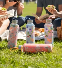 Çiçekli 500ml Cam Matara