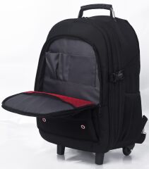 Classone Travel Serisi Tekerlekli Trolley 17,3,15,6,14 Uyumlu Sırt Laptop Çantası – Siyah