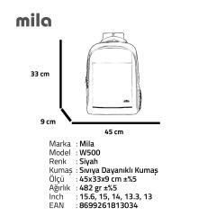 Classone 15.60 inch Mila Serisi Ki3-01-003 Network 4  Serisi – Reflektörlü- Lenovo,Hp,Asus,Monster,Macbook,Mac Air Uyumlu Laptop Sırt Çantası – Siyah
