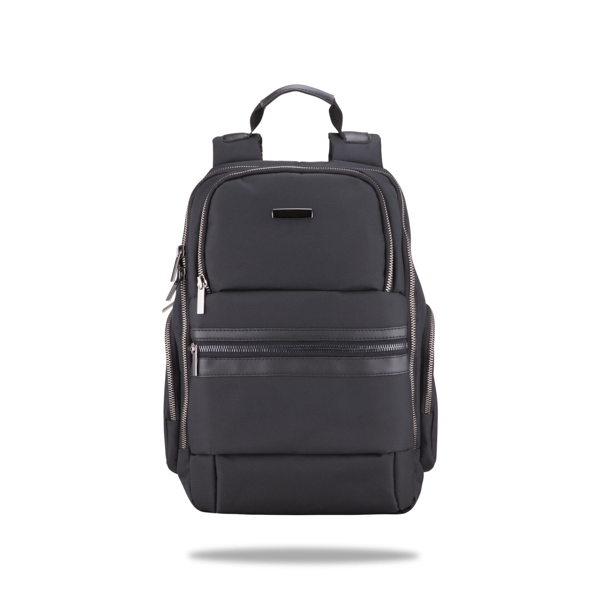 Purse Serisi, Metal aksesuar,15.6 inch WTXPro Su Geçirmez Kumaş Laptop, Notebook, Macbook Sırt Çantası-Siyah