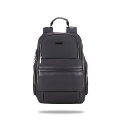 Purse Serisi, Metal aksesuar,15.6 inch WTXPro Su Geçirmez Kumaş Laptop, Notebook, Macbook Sırt Çantası-Siyah