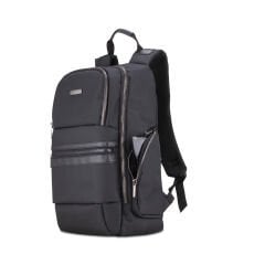 Purse Serisi, Metal aksesuar,15.6 inch WTXPro Su Geçirmez Kumaş Laptop, Notebook, Macbook Sırt Çantası-Siyah