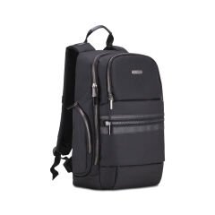 Purse Serisi, Metal aksesuar,15.6 inch WTXPro Su Geçirmez Kumaş Laptop, Notebook, Macbook Sırt Çantası-Siyah