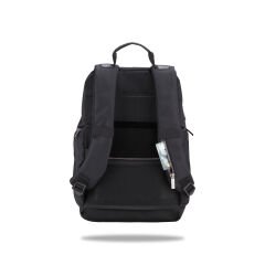 Purse Serisi, Metal aksesuar,15.6 inch WTXPro Su Geçirmez Kumaş Laptop, Notebook, Macbook Sırt Çantası-Siyah