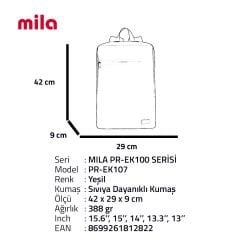 Classone 15.6″ Mila Laptop Sırt Çantası,Lenovo,Hp,Asus,Monster,Macbook,Mac Air Uyumlu  – Yeşil
