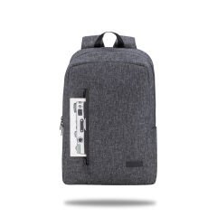 Classone Pro 15.6 inch uyumlu WTXpro Su Geçirmez Kumaş, Su Geçirmez Fermuar, Geri Dönüştürülmüş Kumaş, Macbook , Laptop , Notebook Sırt Çantası –Gri