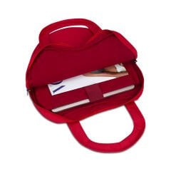 Classone 13-14 Inch WTXPro Su Geçirmez Kumaş, Macbook,Mac Air,Lenovo,Hp Laptop El ve Omuz Çantası – Kırmızı