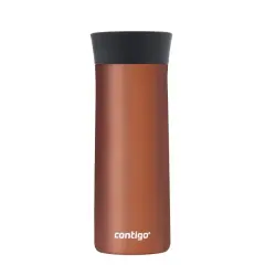 Contigo Pinnacle Vakumlu Termos Matara Tek El Bas İç 420ml Kahverengi
