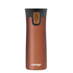 Contigo Pinnacle Vakumlu Termos Matara Tek El Bas İç 420ml Kahverengi