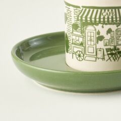 Scene Seramik 2'li Kahve Fincanı Seti Yeşil