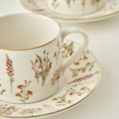 Flores Porselen 2'li Çay Fincanı Seti (180 cc)