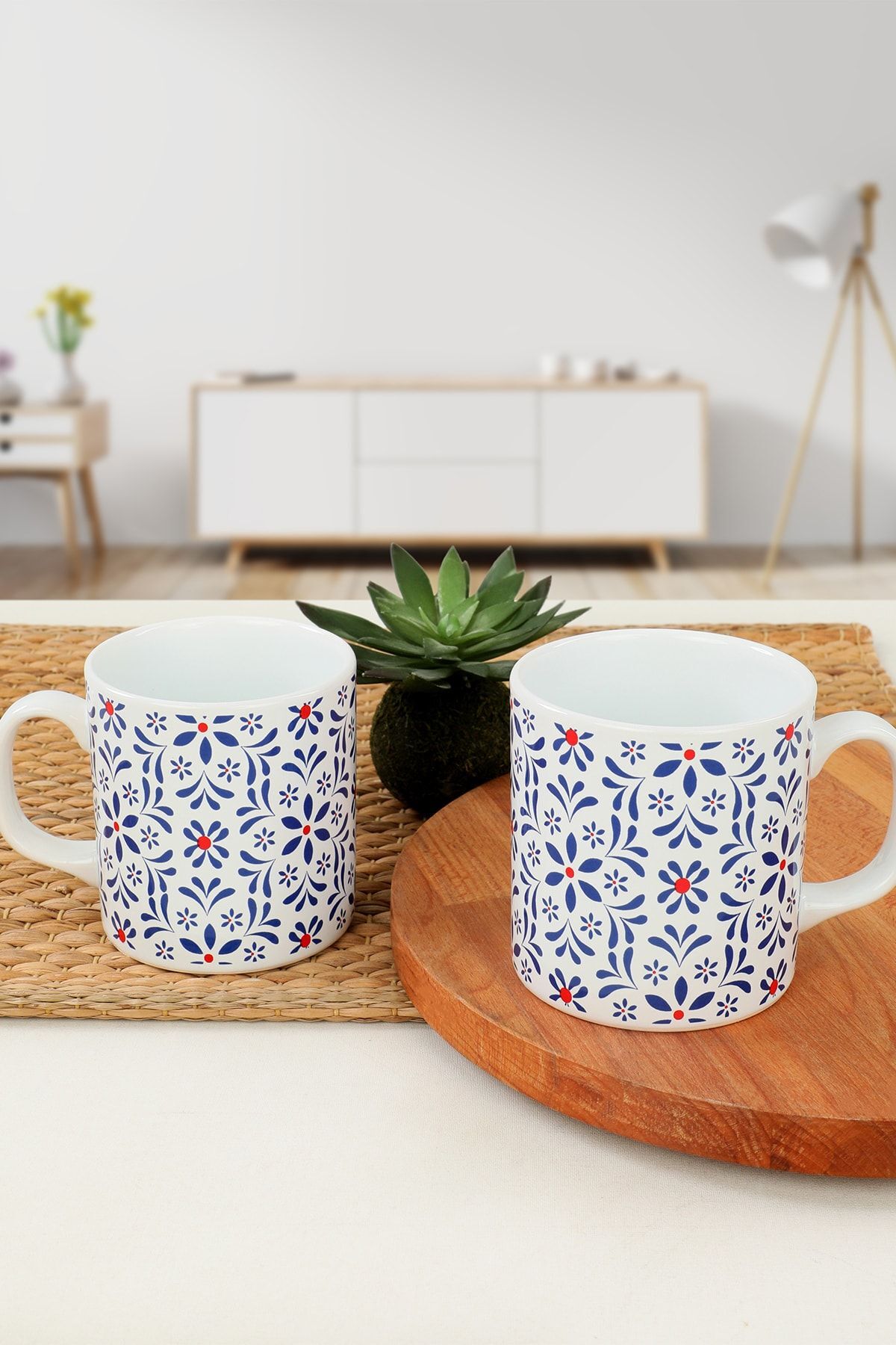 Blue Pattern Kupa 9 Cm 2 Adet