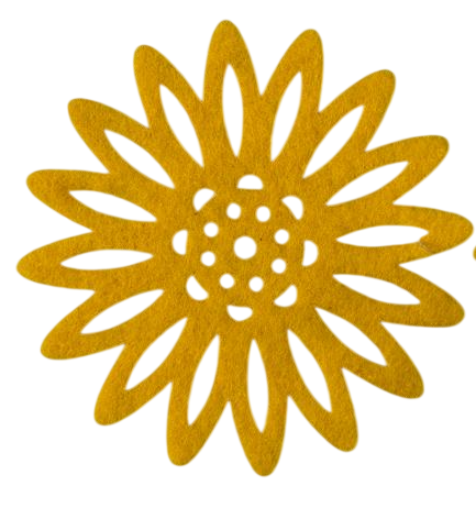 Çiçek Desenli Keçe Bardak Altlığı