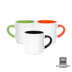 Porselen Nescafe Kulbu ve İçi Renkli Kupa Bardak Kutulu - Logo Baskılı