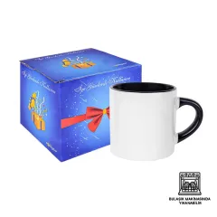 Porselen Nescafe Kulbu ve İçi Renkli Kupa Bardak Kutulu - Logo Baskılı