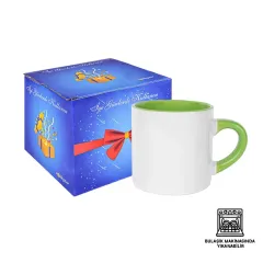 Porselen Nescafe Kulbu ve İçi Renkli Kupa Bardak Kutulu - Logo Baskılı