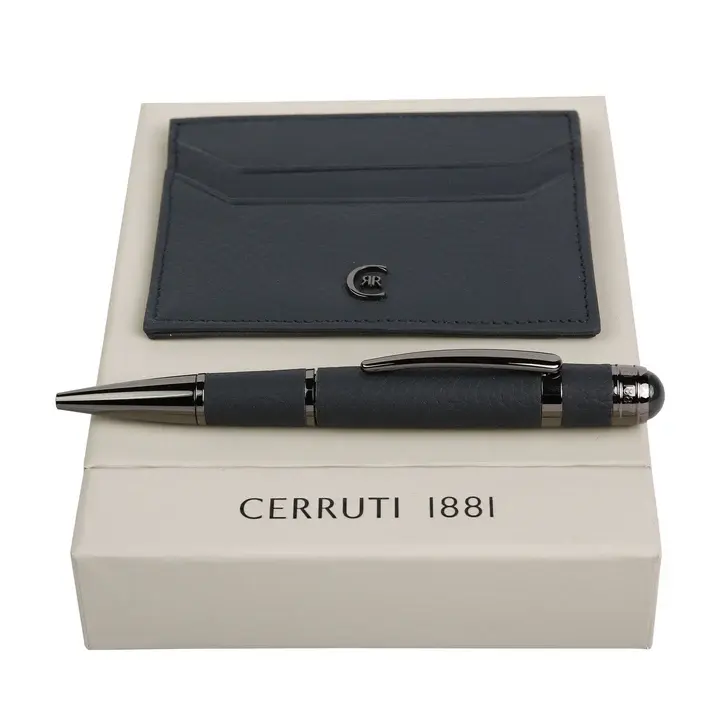Cerruti 1881 - Tükenmez Kalem ve Kartlık - Koyu Mavi