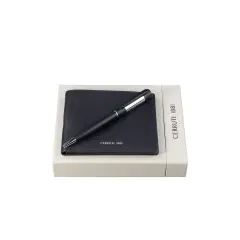 Cerruti 1881 - Set (Tükenmez Kalem ve Cüzdan) Siyah