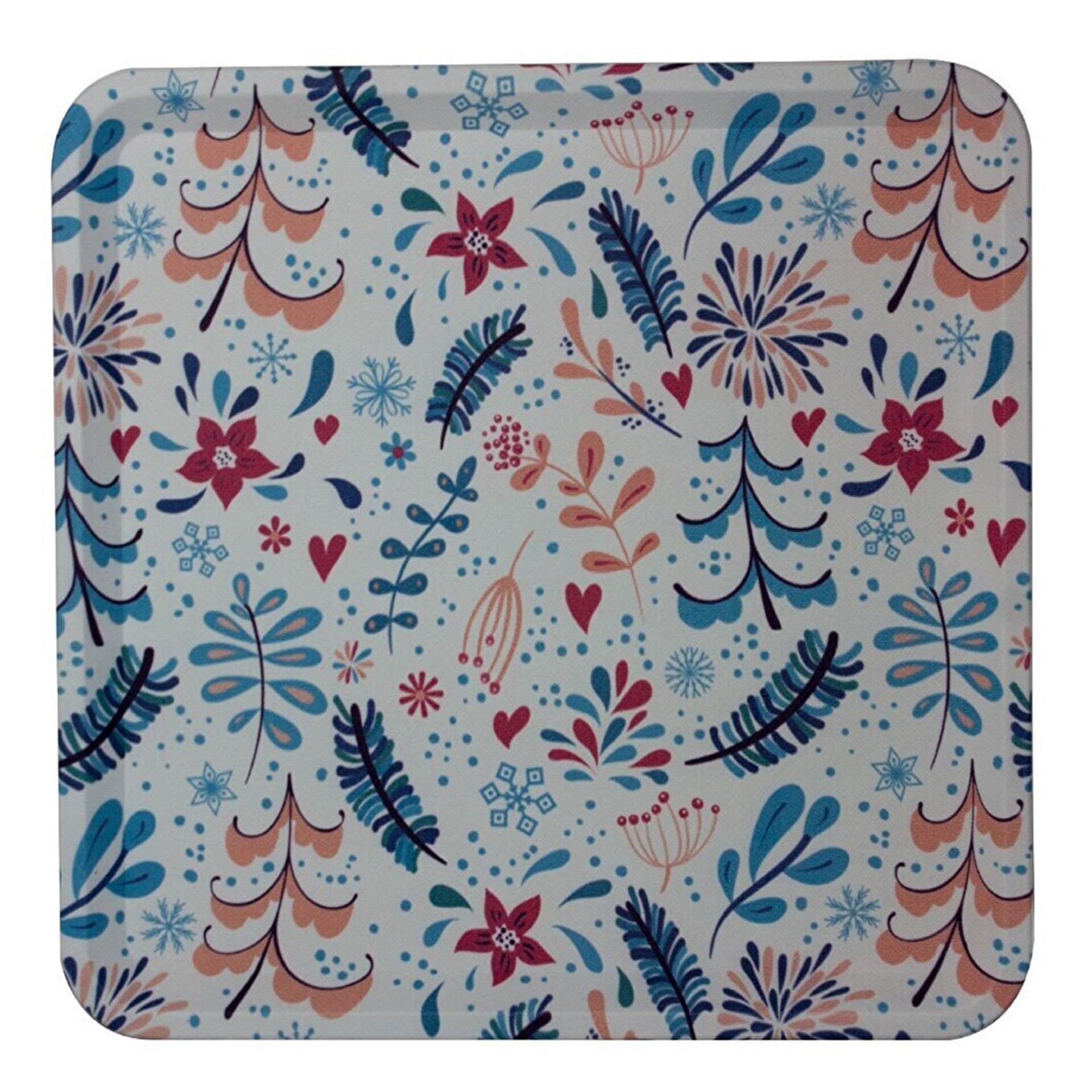 Deri Kaplama Kaydırmaz Tepsi Kare