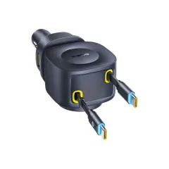 Baseus PrimeTrip VR2 Max Araç Şarj Cihazı, Geri Çekilebilir Kablo 3C+U 163W