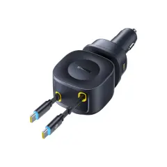 Baseus PrimeTrip VR2 Max Araç Şarj Cihazı, Geri Çekilebilir Kablo 3C+U 163W