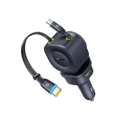 Baseus PrimeTrip VR2 Max Araç Şarj Cihazı, Geri Çekilebilir Kablo 3C+U 163W