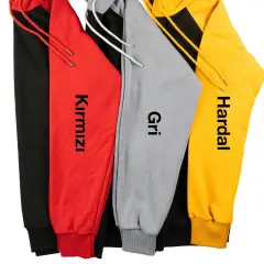 Reglan Kol Kapüşonlu Sweatshirt Kırmızı - 3 İplik Şardonsuz