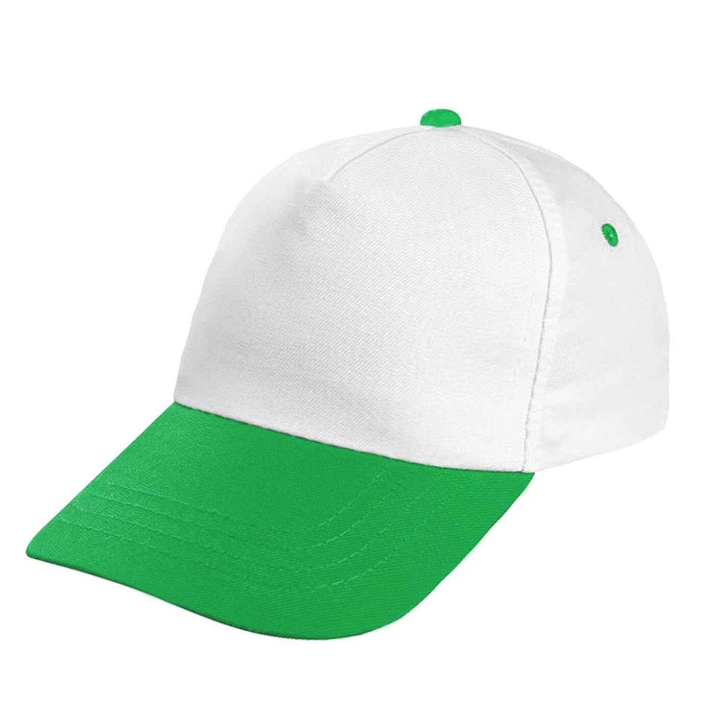 Beyaz - Yeşil Renkte Eşantiyon Şapka