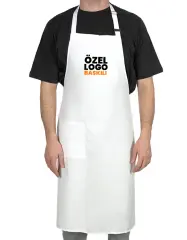 Mutfak Önlüğü - Beyaz Ayarlanabilir (Özelleştirilebilir)