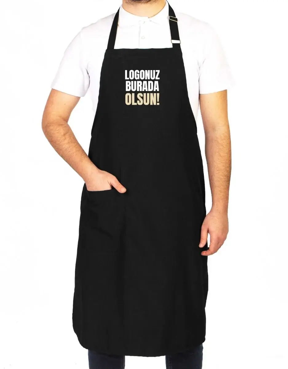 Mutfak Önlüğü - Siyah Ayarlanabilir (Özelleştirilebilir)