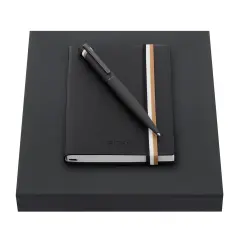 Hugo Boss - Set Siyah (Tükenmez Kalem ve A6 Not Defteri)