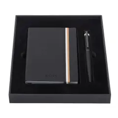 Hugo Boss - Set Siyah (Tükenmez Kalem ve A6 Not Defteri)