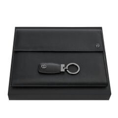 Hugo Boss - Set Double B Siyah ve Gun (A5 Klasörü ve Anahtarlık)