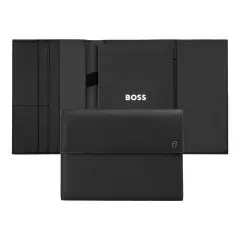 Hugo Boss - Set Siyah ve Gun (Tükenmez Kalem ve A5 Klasör)
