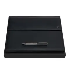Hugo Boss - Set Siyah ve Gun (Tükenmez Kalem ve A4 Klasör)