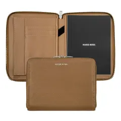 Hugo Boss - Set Iconic Pebbled Camel (Tükenmez Kalem ve A5 Konferans Klasörü)