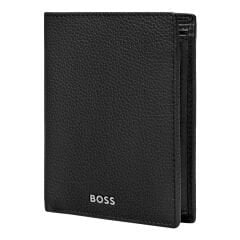 Hugo Boss - Kapaklı ve Para Cepli Kartlık Klasik Desenli Siyah