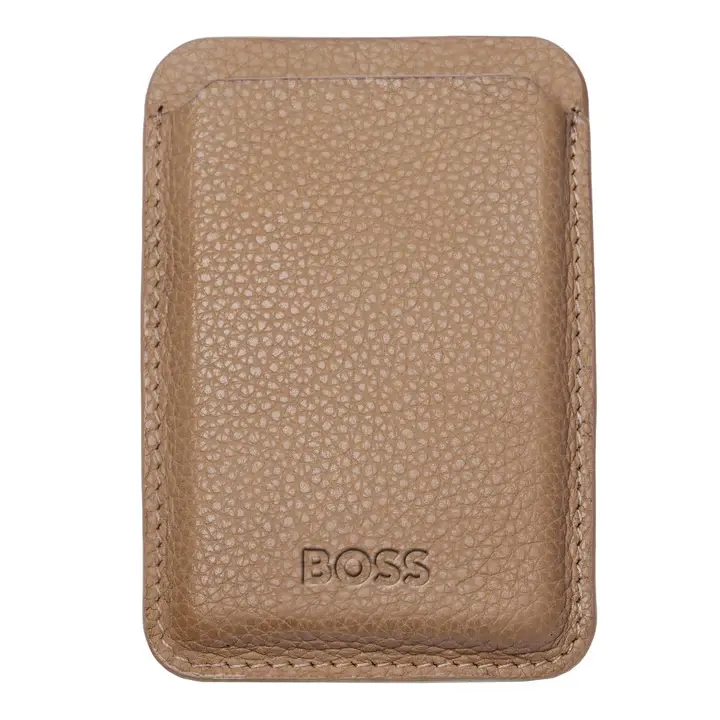 Hugo Boss - Mıknatıslı Mobil Klasik Desenli Deve Desenli Kartlık
