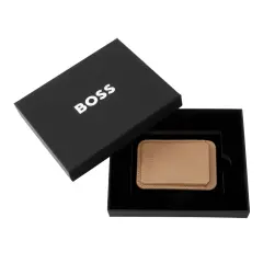 Hugo Boss - Mıknatıslı Mobil Klasik Desenli Deve Desenli Kartlık